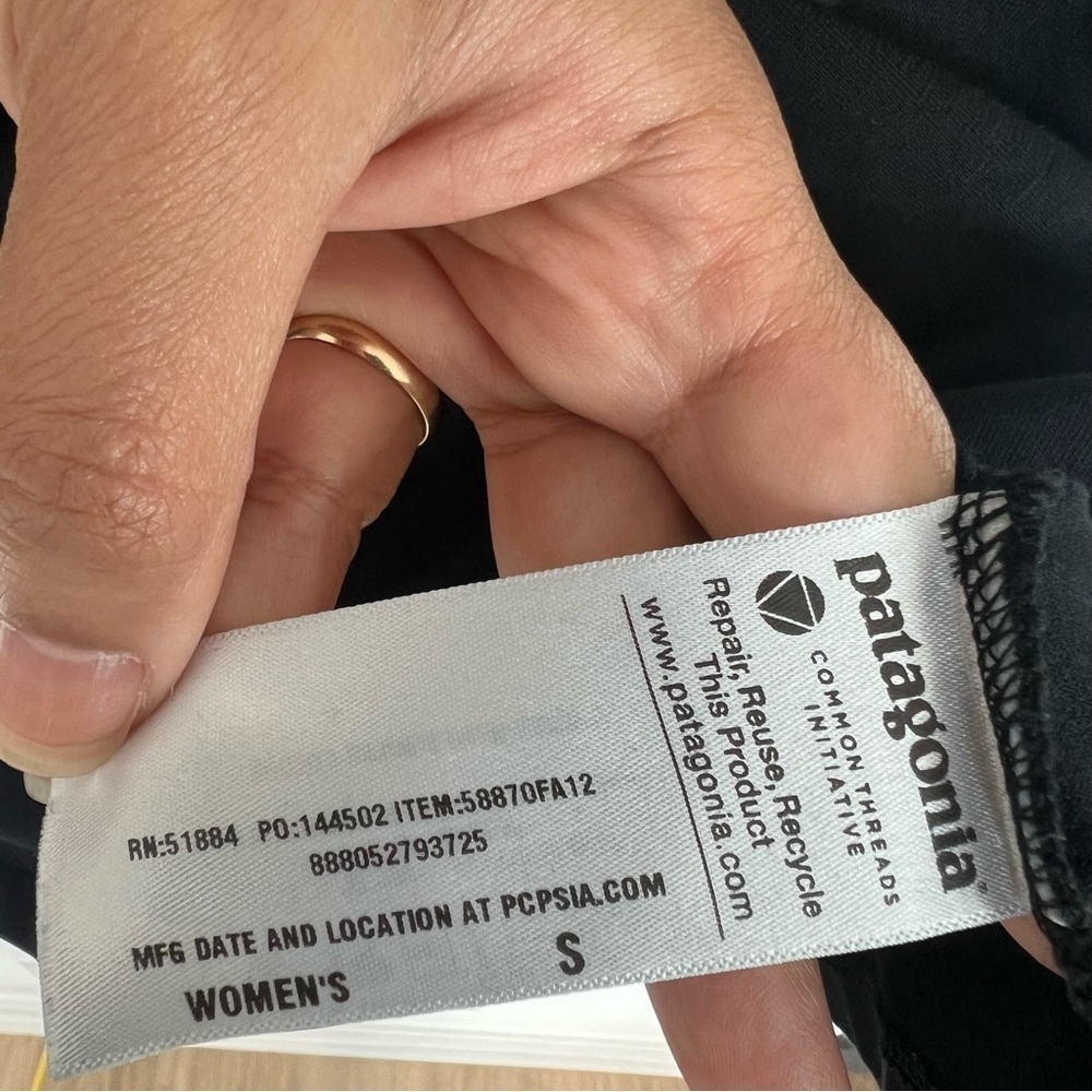 Patagonia | Margot Organic Cotton 3/4 Sleeve Dress Black Small - Picture 6 of 11